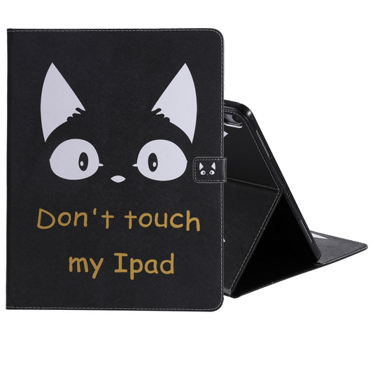 for iPad Pro 12.9 (2018) Colored Drawing Pattern Horizontal Flip PU Leather Case with Holder & Card Slots & Wallet (Cat Ears) - iPad Pro 12.9 (2018) Cases by buy2fix | Online Shopping UK | buy2fix
