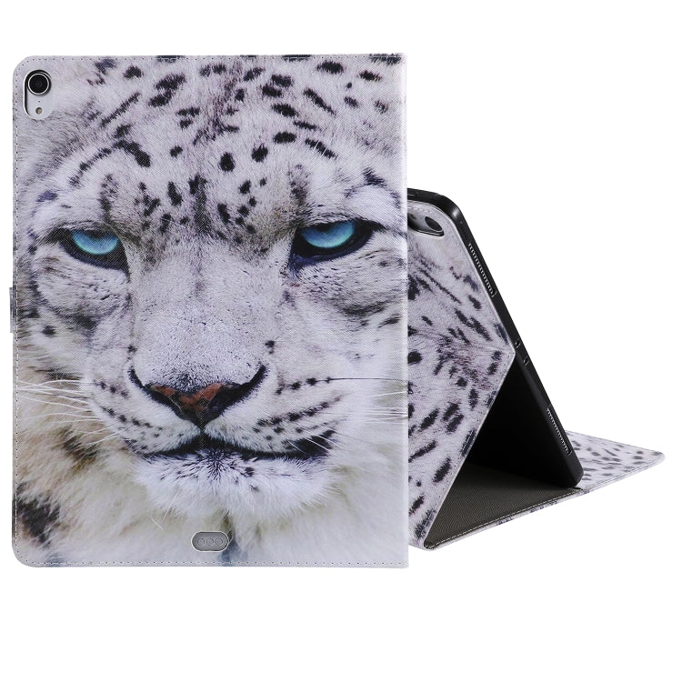 for iPad Pro 12.9 (2018) Colored Drawing Pattern Horizontal Flip PU Leather Case with Holder & Card Slots & Wallet (White Panther) - iPad Pro 12.9 (2018) Cases by buy2fix | Online Shopping UK | buy2fix