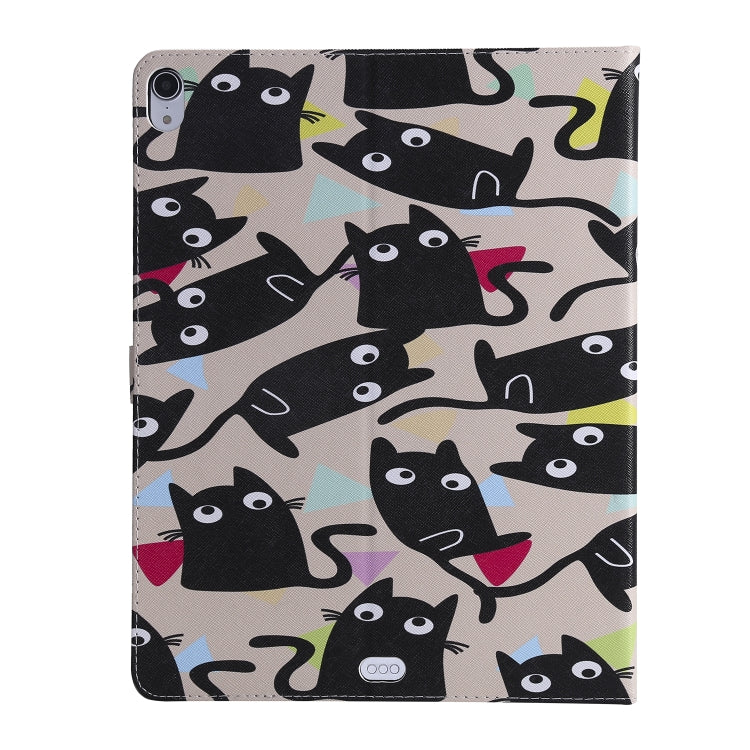 for iPad Pro 12.9 (2018) Colored Drawing Pattern Horizontal Flip PU Leather Case with Holder & Card Slots & Wallet (Little Cat) - iPad Pro 12.9 (2018) Cases by buy2fix | Online Shopping UK | buy2fix