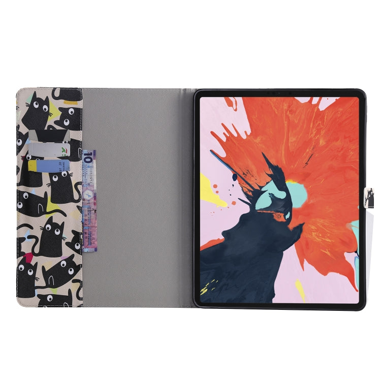 for iPad Pro 12.9 (2018) Colored Drawing Pattern Horizontal Flip PU Leather Case with Holder & Card Slots & Wallet (Little Cat) - iPad Pro 12.9 (2018) Cases by buy2fix | Online Shopping UK | buy2fix