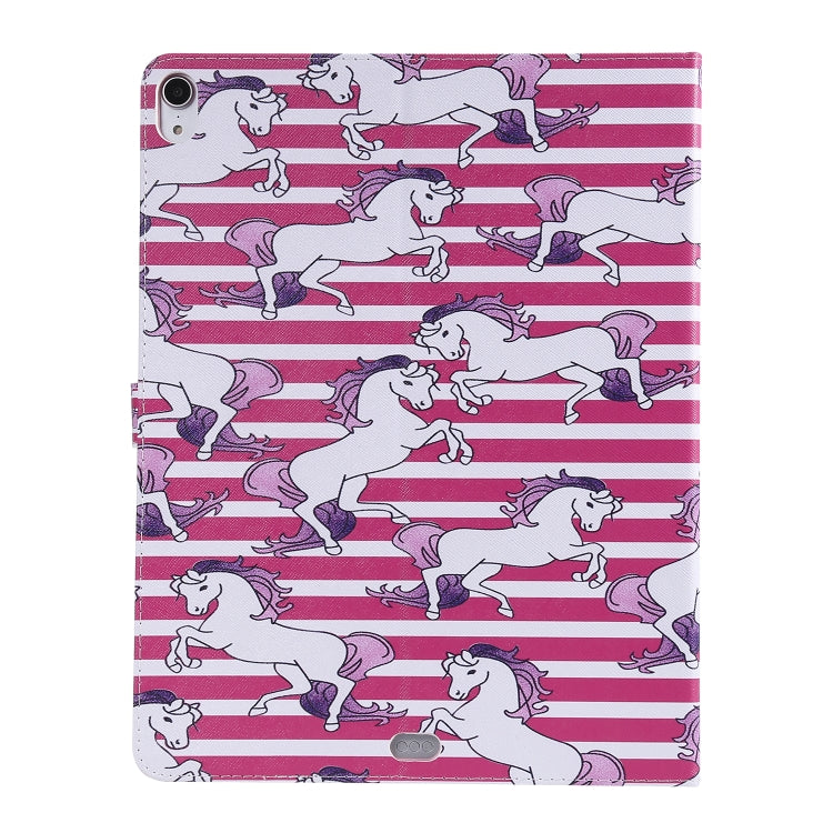 for iPad Pro 12.9 (2018) Colored Drawing Pattern Horizontal Flip PU Leather Case with Holder & Card Slots & Wallet (Horse) - iPad Pro 12.9 (2018) Cases by buy2fix | Online Shopping UK | buy2fix