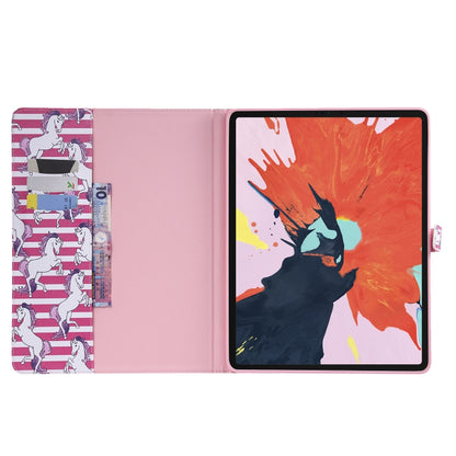 for iPad Pro 12.9 (2018) Colored Drawing Pattern Horizontal Flip PU Leather Case with Holder & Card Slots & Wallet (Horse) - iPad Pro 12.9 (2018) Cases by buy2fix | Online Shopping UK | buy2fix