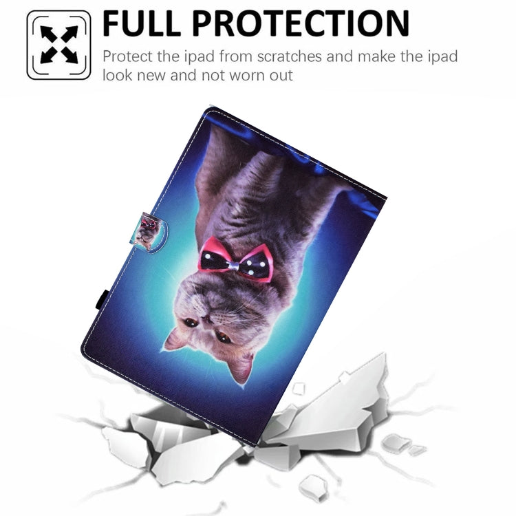 Sewing Pen Slot Leather Tablet Case For iPad 9.7 2018 & 2017(Bow Tie Cat) - iPad 9.7 (2018) & (2017) Cases by buy2fix | Online Shopping UK | buy2fix