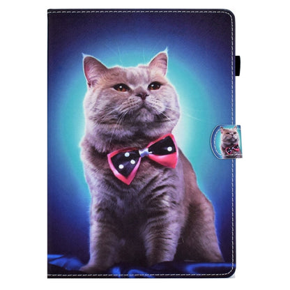 For iPad 10.2 2020 & 2019 Sewing Pen Slot Leather Tablet Case(Bow Tie Cat) - iPad 10.2 Cases by buy2fix | Online Shopping UK | buy2fix
