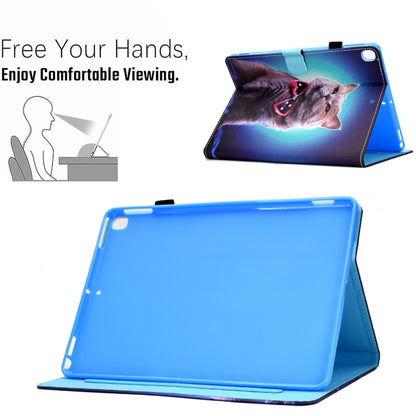 For iPad 10.2 2020 & 2019 Sewing Pen Slot Leather Tablet Case(Bow Tie Cat) - iPad 10.2 Cases by buy2fix | Online Shopping UK | buy2fix