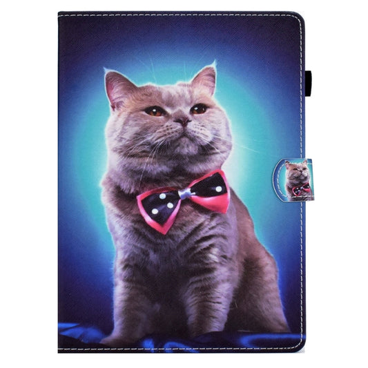 For iPad Pro 11 2022 / 2021 / 2020 Sewing Pen Slot Leather Tablet Case(Bow Tie Cat) - iPad Pro 11 (2022/2021) Cases by buy2fix | Online Shopping UK | buy2fix