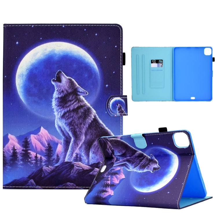 For iPad Pro 11 2022 / 2021 / 2020 Sewing Pen Slot Leather Tablet Case(Night Wolf) - iPad Pro 11 (2022/2021) Cases by buy2fix | Online Shopping UK | buy2fix