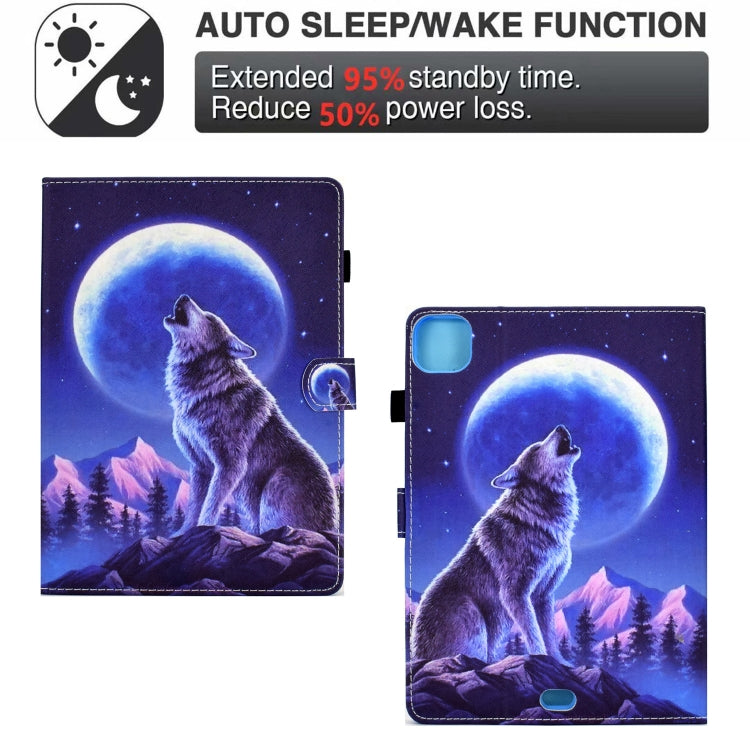 For iPad Pro 11 2022 / 2021 / 2020 Sewing Pen Slot Leather Tablet Case(Night Wolf) - iPad Pro 11 (2022/2021) Cases by buy2fix | Online Shopping UK | buy2fix