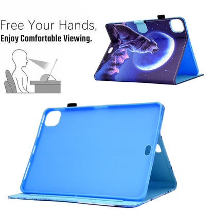 For iPad Pro 11 2022 / 2021 / 2020 Sewing Pen Slot Leather Tablet Case(Night Wolf) - iPad Pro 11 (2022/2021) Cases by buy2fix | Online Shopping UK | buy2fix