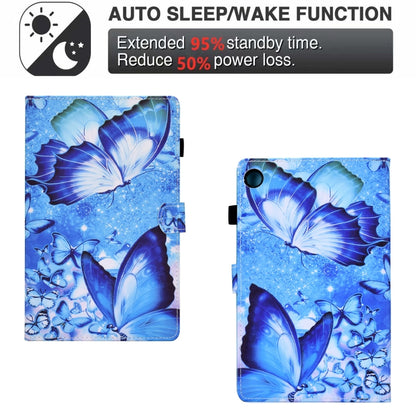 For Samsung Galaxy Tab A8 Sewing Pen Slot Leather Tablet Case(Butterflies) by buy2fix