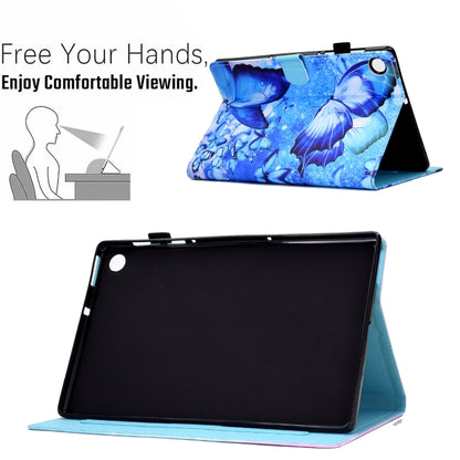 For Samsung Galaxy Tab A8 Sewing Pen Slot Leather Tablet Case(Butterflies) by buy2fix