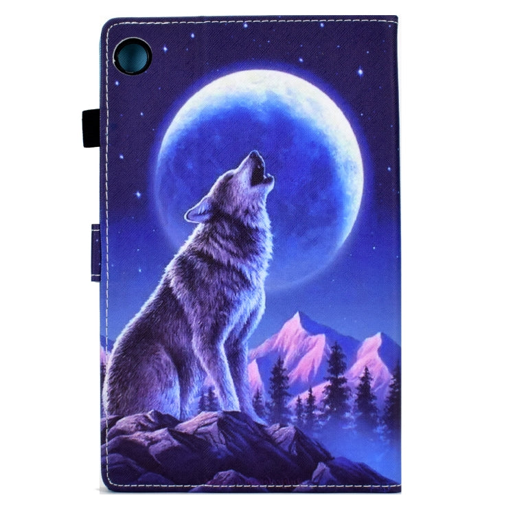 For Samsung Galaxy Tab A8 Sewing Pen Slot Leather Tablet Case(Night Wolf) by buy2fix