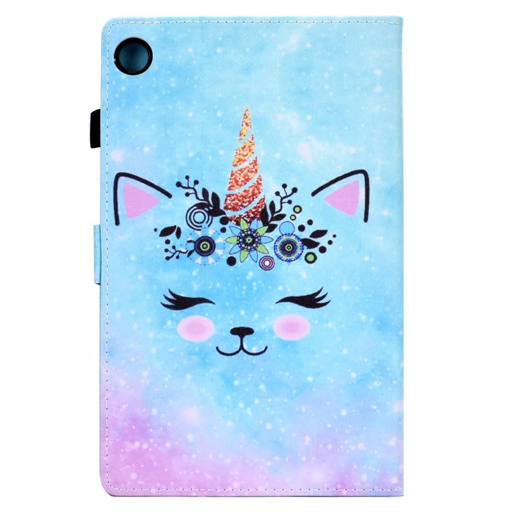 For Samsung Galaxy Tab A8 Sewing Pen Slot Leather Tablet Case(Wildebeest) by buy2fix