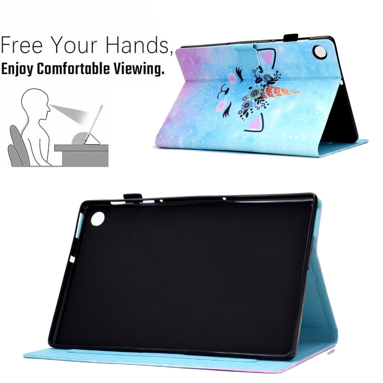 For Samsung Galaxy Tab A8 Sewing Pen Slot Leather Tablet Case(Wildebeest) by buy2fix