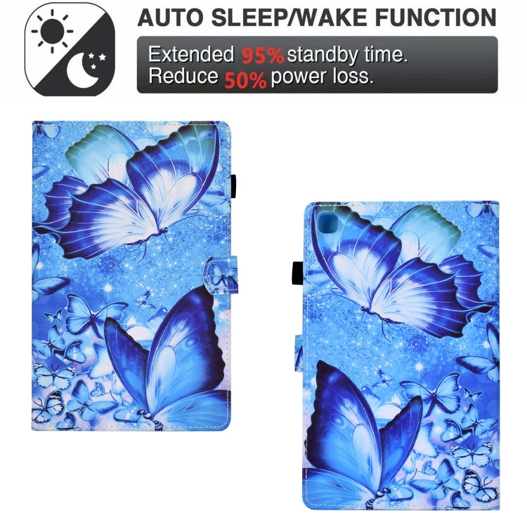 For Samsung Galaxy Tab A7 10.4 2020 T500 Sewing Pen Slot Leather Tablet Case(Butterflies) by buy2fix