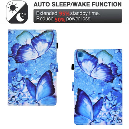 For Samsung Galaxy Tab A7 10.4 2020 T500 Sewing Pen Slot Leather Tablet Case(Butterflies) by buy2fix