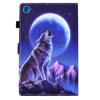 For Samsung Galaxy Tab A7 10.4 2020 T500 Sewing Pen Slot Leather Tablet Case(Night Wolf) by buy2fix