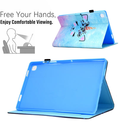 For Samsung Galaxy Tab A7 10.4 2020 T500 Sewing Pen Slot Leather Tablet Case(Wildebeest) by buy2fix