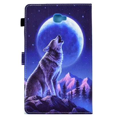 For Samsung Galaxy Tab A 10.1 2016 T580 Sewing Pen Slot Leather Tablet Case(Night Wolf) by buy2fix