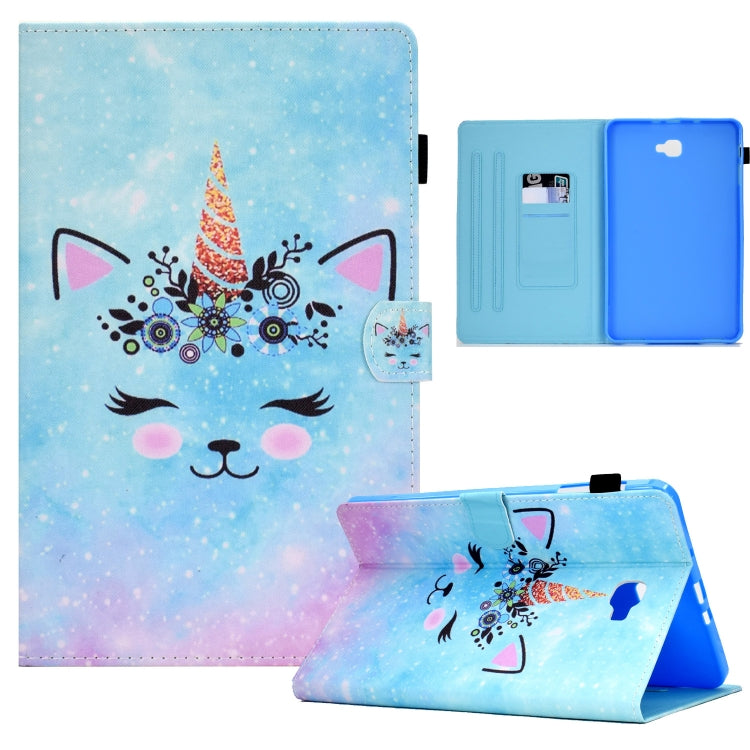 For Samsung Galaxy Tab A 10.1 2016 T580 Sewing Pen Slot Leather Tablet Case(Wildebeest) by buy2fix