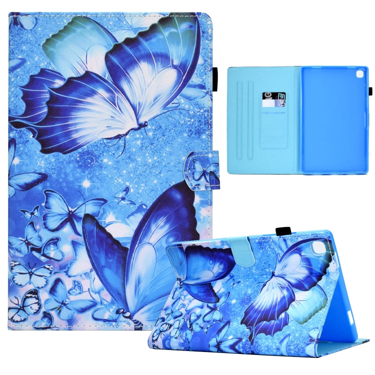 For Samsung Galaxy Tab S6 Lite T610 Sewing Pen Slot Leather Tablet Case(Butterflies) by buy2fix
