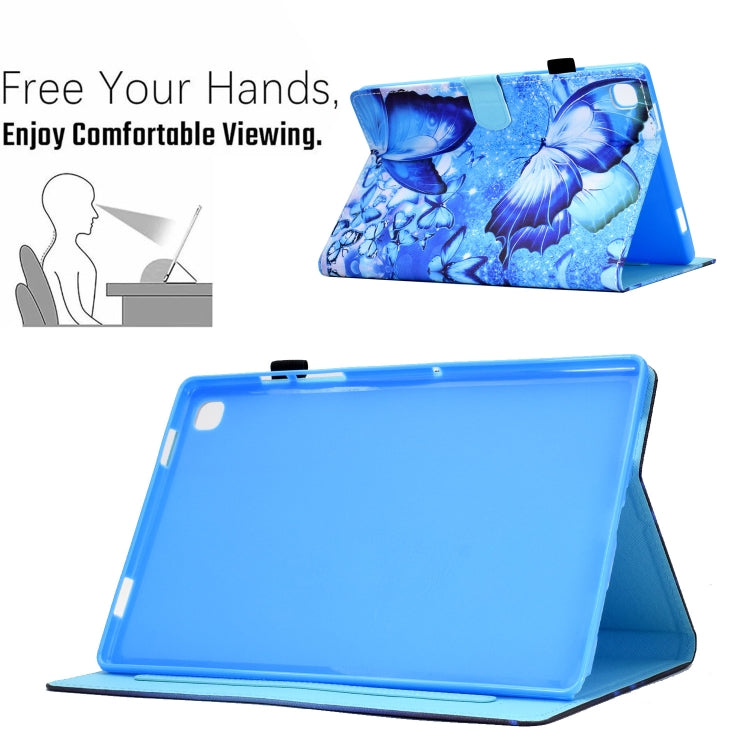 For Samsung Galaxy Tab S6 Lite T610 Sewing Pen Slot Leather Tablet Case(Butterflies) by buy2fix