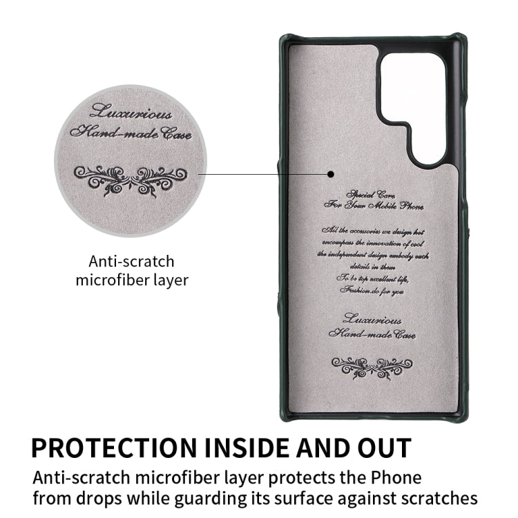 For Samsung Galaxy S22 Ultra 5G Fierre Shann Oil Wax Texture Genuine Leather Back Phone Case with 360 Degree Rotation Holder & Card Slot(Black) - Galaxy S22 Ultra 5G Cases by FIERRE SHANN | Online Shopping UK | buy2fix