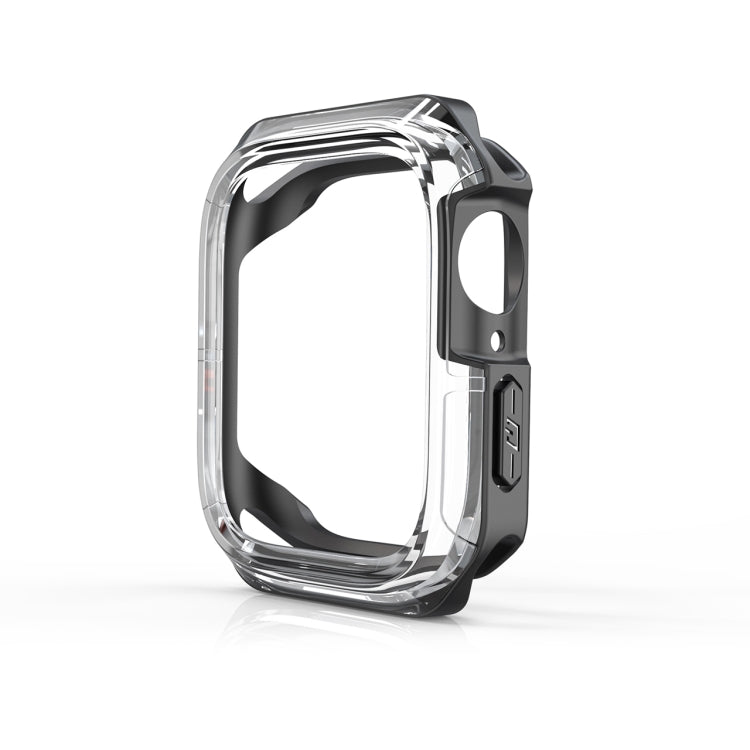Transparent Two-color Armor Case For Apple Watch Series 9 / 8 / 7 45mm(Black) by buy2fix