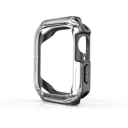 Transparent Two-color Armor Case For Apple Watch Series 9 / 8 / 7 45mm(Black) by buy2fix
