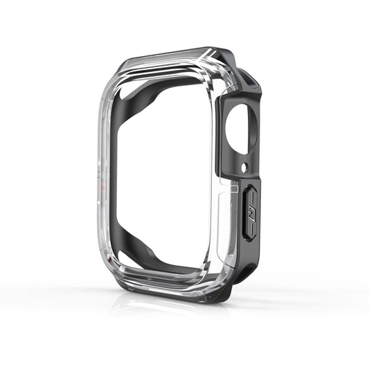 Transparent Two-color Armor Case For Apple Watch Series 9 / 8 / 7 45mm(Black) by buy2fix