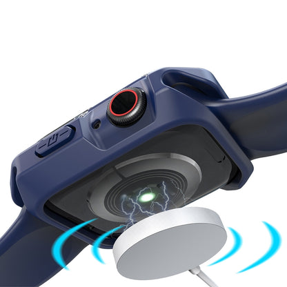 Transparent Two-color Armor Case For Apple Watch Series 9 / 8 / 7 45mm(Blue) by buy2fix