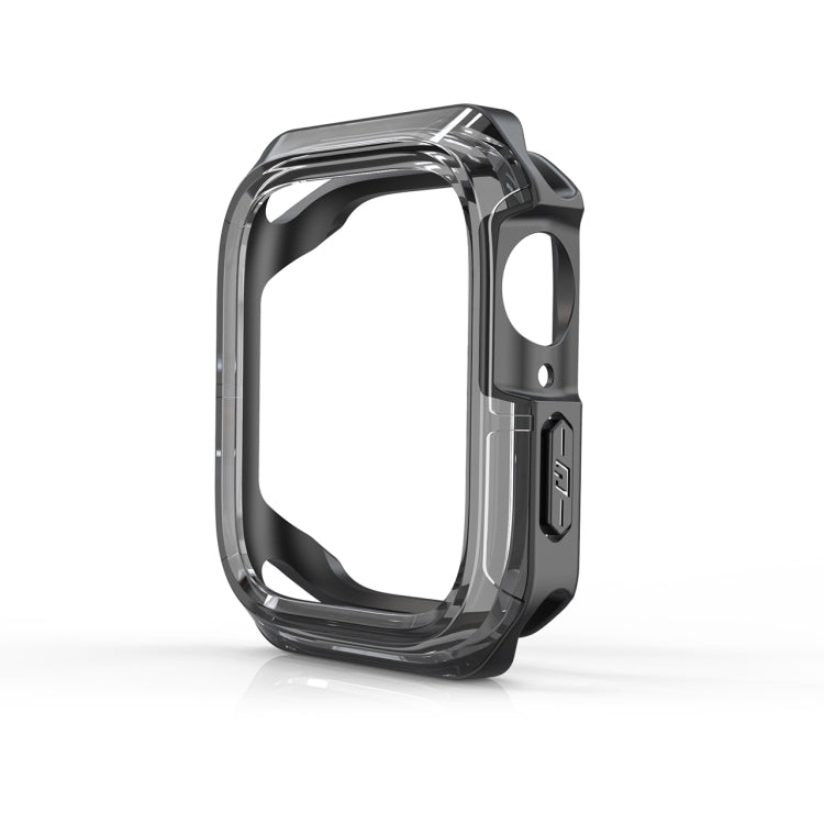 Transparent Two-color Armor Case For Apple Watch Series 9 / 8 / 7 45mm(Transparent Black) by buy2fix