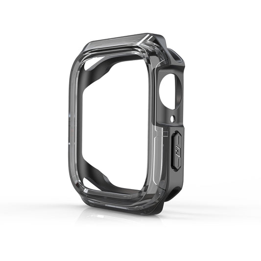 Transparent Two-color Armor Case For Apple Watch Series 9 / 8 / 7 45mm(Transparent Black) by buy2fix