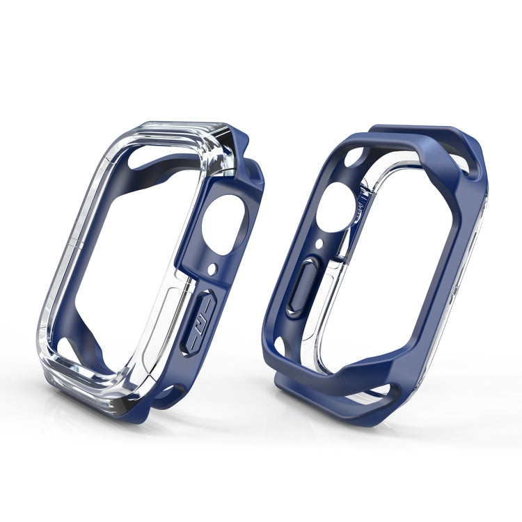 Transparent Two-color Armor Case For Apple Watch Series 9 / 8 / 7 41mm(Blue) by buy2fix