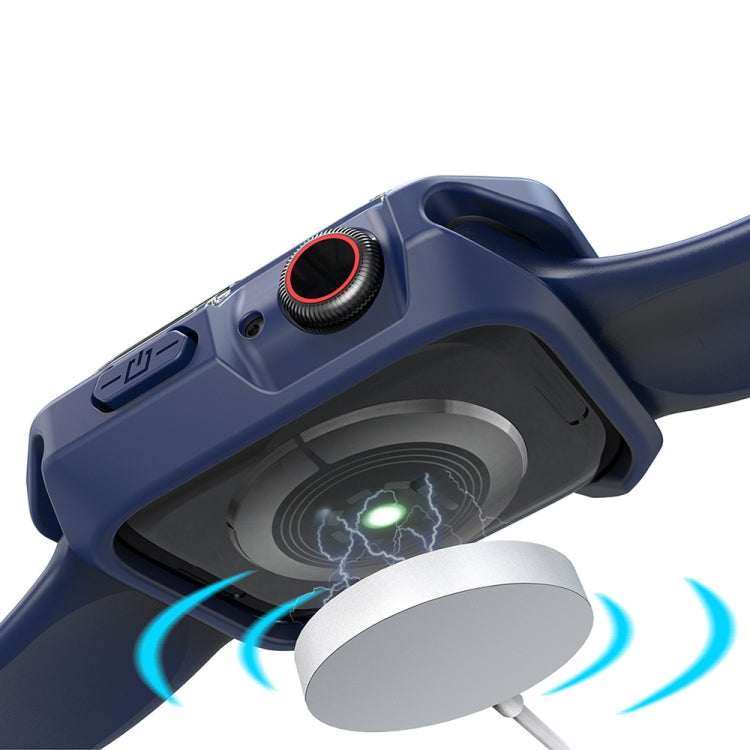 Transparent Two-color Armor Case For Apple Watch Series 9 / 8 / 7 41mm(Blue) by buy2fix