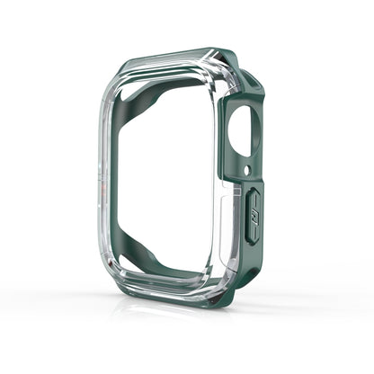 Transparent Two-color Armor Case For Apple Watch Series 9 / 8 / 7 41mm(Green) by buy2fix