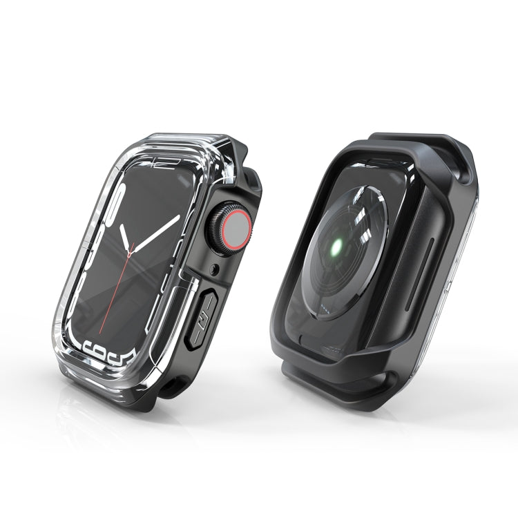 Transparent Two-color Armor Case For Apple Watch Series 6 & SE & 5 & 4 44mm(Black) by buy2fix