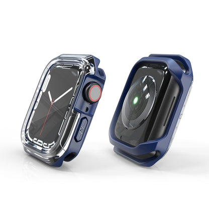 Transparent Two-color Armor Case For Apple Watch Series 6 & SE & 5 & 4 44mm(Blue) by buy2fix