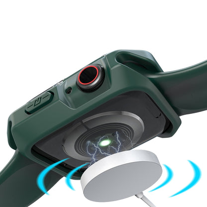 Transparent Two-color Armor Case For Apple Watch Series 6 & SE & 5 & 4 44mm(Green) by buy2fix