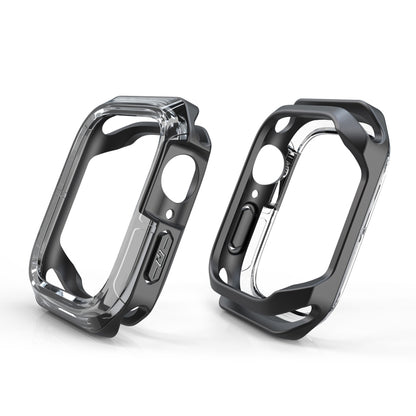 Transparent Two-color Armor Case For Apple Watch Series 6 & SE & 5 & 4 44mm(Transparent Black) by buy2fix