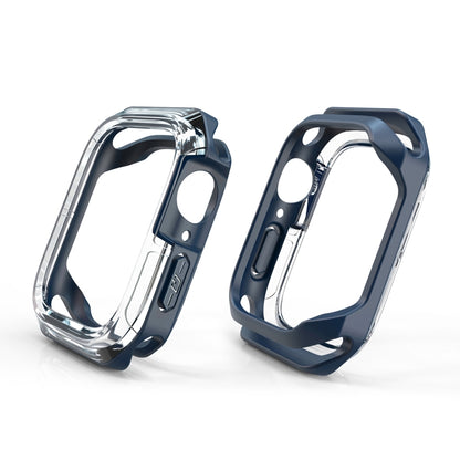 Transparent Two-color Armor Case For Apple Watch Series 6 & SE & 5 & 4 44mm(Midnight Blue) by buy2fix