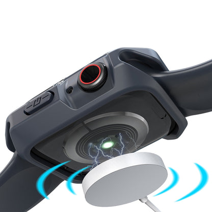 Transparent Two-color Armor Case For Apple Watch Series 6 & SE & 5 & 4 44mm(Midnight Blue) by buy2fix