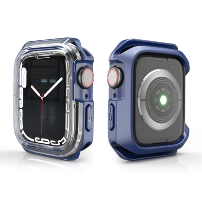 Transparent Two-color Armor Case For Apple Watch Series 6 & SE & 5 & 4 40mm(Blue) by buy2fix