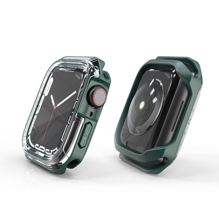 Transparent Two-color Armor Case For Apple Watch Series 6 & SE & 5 & 4 40mm(Green) by buy2fix