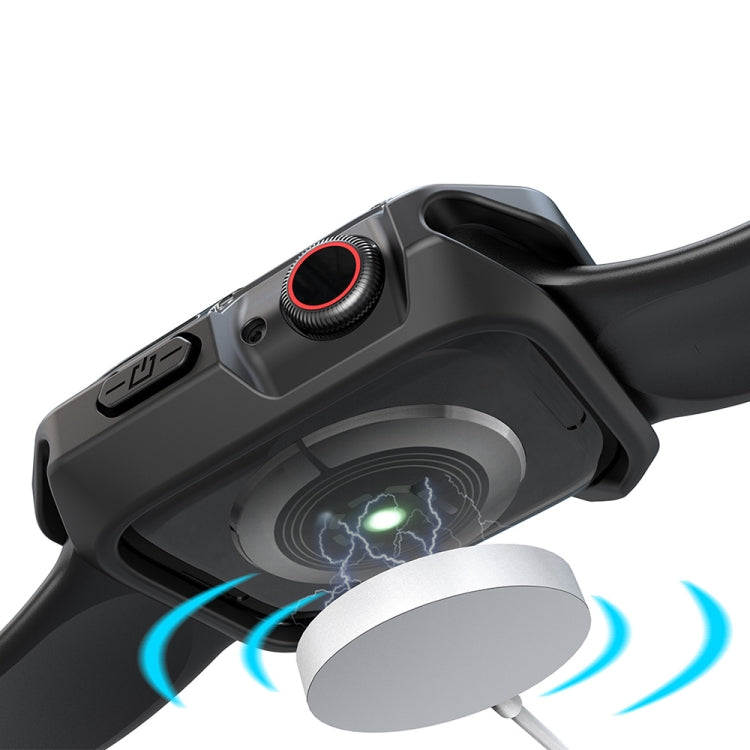 Transparent Two-color Armor Case For Apple Watch Series 6 & SE & 5 & 4 40mm(Transparent Black) by buy2fix