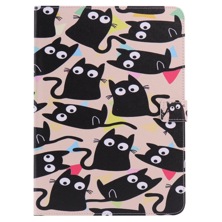 For iPad 5 & 6 Colored Drawing Pattern Horizontal Flip PU Leather Case with Holder & Card Slots & Wallet & Sleep / Wake-up Function(Little Cat) - More iPad Cases by buy2fix | Online Shopping UK | buy2fix