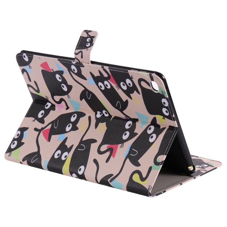 For iPad 5 & 6 Colored Drawing Pattern Horizontal Flip PU Leather Case with Holder & Card Slots & Wallet & Sleep / Wake-up Function(Little Cat) - More iPad Cases by buy2fix | Online Shopping UK | buy2fix