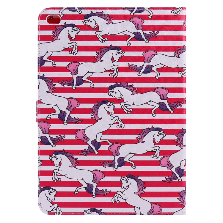 For iPad 5 & 6 Colored Drawing Pattern Horizontal Flip PU Leather Case with Holder & Card Slots & Wallet & Sleep / Wake-up Function(Horse) - More iPad Cases by buy2fix | Online Shopping UK | buy2fix