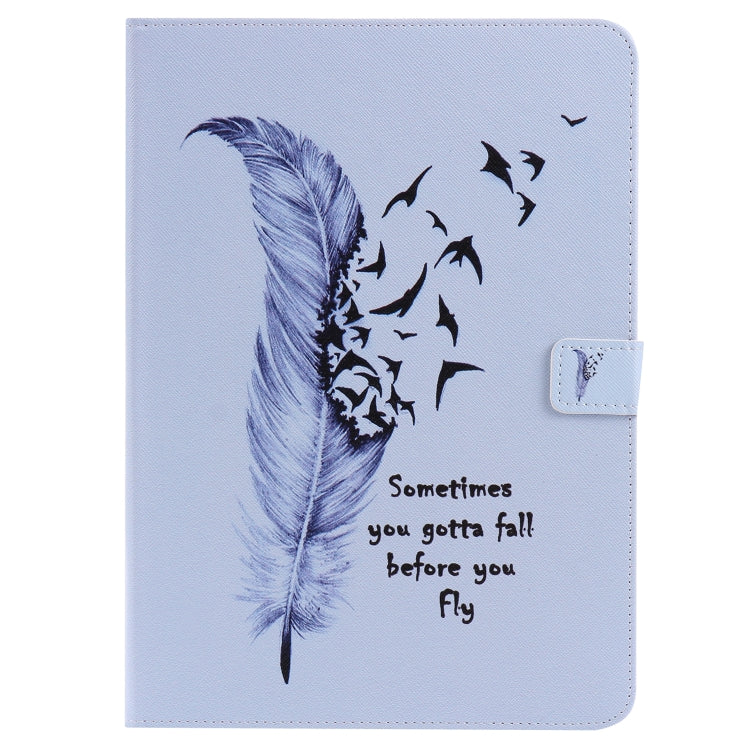 For iPad 5 & 6 Colored Drawing Pattern Horizontal Flip PU Leather Case with Holder & Card Slots & Wallet & Sleep / Wake-up Function(Feather) - More iPad Cases by buy2fix | Online Shopping UK | buy2fix