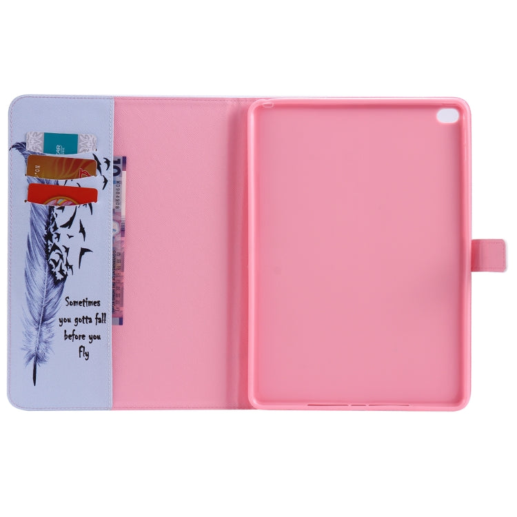 For iPad 5 & 6 Colored Drawing Pattern Horizontal Flip PU Leather Case with Holder & Card Slots & Wallet & Sleep / Wake-up Function(Feather) - More iPad Cases by buy2fix | Online Shopping UK | buy2fix